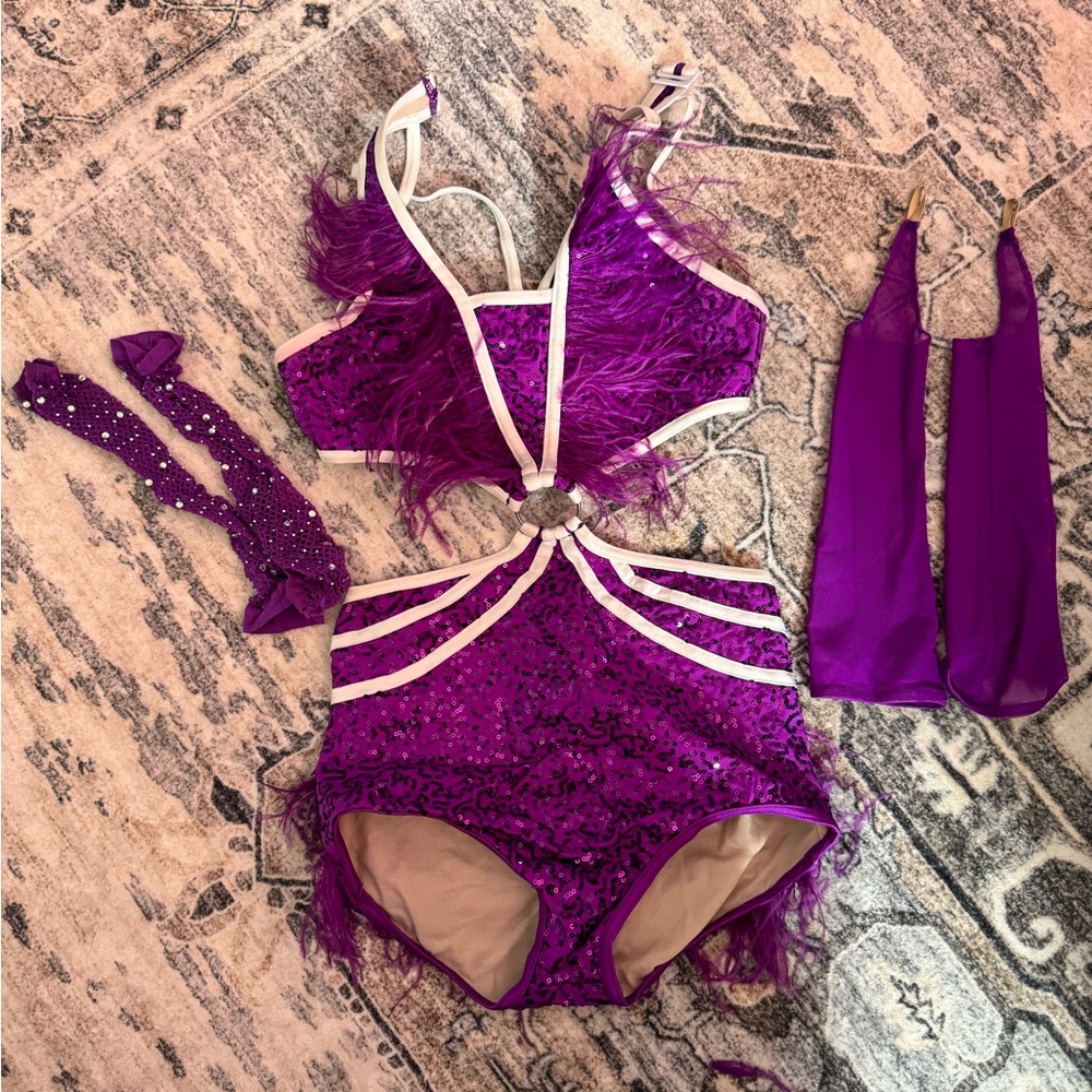 Purple Sequin Kids Costume Set